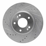 Dynamic Friction 2010-2013 Hyundai Santa Fe Front Left Drilled & Slotted Silver Brake Rotor by Dynamic Friction Company 631-03051L