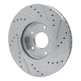 Dynamic Friction 2010-2013 Hyundai Santa Fe Front Left Drilled & Slotted Silver Brake Rotor by Dynamic Friction Company 631-03051L