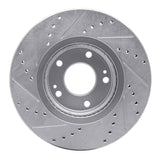 Dynamic Friction 2010-2013 Hyundai Santa Fe Front Right Drilled & Slotted Silver Brake Rotor by Dynamic Friction Company 631-03051R