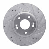 Dynamic Friction 2010-2013 Hyundai Santa Fe Front Right Drilled & Slotted Silver Brake Rotor by Dynamic Friction Company 631-03051R