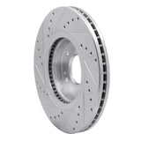 Dynamic Friction 2010-2013 Hyundai Santa Fe Front Right Drilled & Slotted Silver Brake Rotor by Dynamic Friction Company 631-03051R