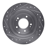 Dynamic Friction 2016-2022 Hyundai Tucson Rear Right Drilled & Slotted Silver Brake Rotor by Dynamic Friction Company 631-03052R