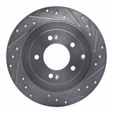 Dynamic Friction 2016-2022 Hyundai Tucson Rear Right Drilled & Slotted Silver Brake Rotor by Dynamic Friction Company 631-03052R