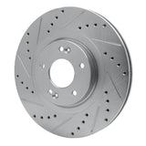 Dynamic Friction 2013-2020 Hyundai Santa Fe Front Left Drilled & Slotted Silver Brake Rotor by Dynamic Friction Company 631-03053L