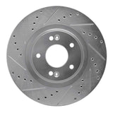 Dynamic Friction 2013-2020 Hyundai Santa Fe Front Left Drilled & Slotted Silver Brake Rotor by Dynamic Friction Company 631-03053L