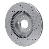 Dynamic Friction 2013-2020 Hyundai Santa Fe Front Left Drilled & Slotted Silver Brake Rotor by Dynamic Friction Company 631-03053L