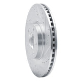Dynamic Friction 2013-2020 Hyundai Santa Fe XL Front Right Drilled & Slotted Silver Brake Rotor by Dynamic Friction Company 631-03053R
