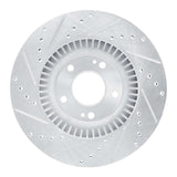Dynamic Friction 2013-2020 Hyundai Santa Fe XL Front Right Drilled & Slotted Silver Brake Rotor by Dynamic Friction Company 631-03053R