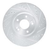 Dynamic Friction 2013-2020 Hyundai Santa Fe XL Front Right Drilled & Slotted Silver Brake Rotor by Dynamic Friction Company 631-03053R