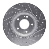 Dynamic Friction 2015-2025 Hyundai Tucson Front Left Drilled & Slotted Silver Brake Rotor by Dynamic Friction Company 631-03054L