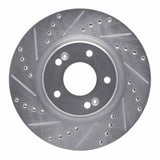 Dynamic Friction 2015-2025 Hyundai Tucson Front Left Drilled & Slotted Silver Brake Rotor by Dynamic Friction Company 631-03054L