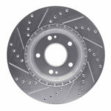 Dynamic Friction 2015-2025 Hyundai Veloster Front Right Drilled & Slotted Silver Brake Rotor by Dynamic Friction Company 631-03054R