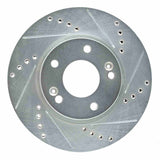 Dynamic Friction 2015-2025 Hyundai Veloster Front Right Drilled & Slotted Silver Brake Rotor by Dynamic Friction Company 631-03054R