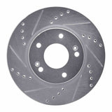 Dynamic Friction 2017-2022 Hyundai Ioniq Front Left Drilled & Slotted Silver Brake Rotor by Dynamic Friction Company 631-03055L