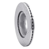 Dynamic Friction 2017-2022 Hyundai Ioniq Front Left Drilled & Slotted Silver Brake Rotor by Dynamic Friction Company 631-03055L