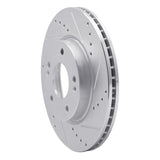 Dynamic Friction 2017-2022 Hyundai Ioniq Front Right Drilled & Slotted Silver Brake Rotor by Dynamic Friction Company 631-03055R