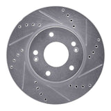 Dynamic Friction 2017-2022 Hyundai Ioniq Front Right Drilled & Slotted Silver Brake Rotor by Dynamic Friction Company 631-03055R