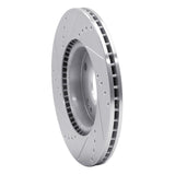 Dynamic Friction 2017-2022 Hyundai Ioniq Front Right Drilled & Slotted Silver Brake Rotor by Dynamic Friction Company 631-03055R