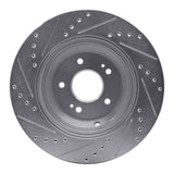 Dynamic Friction 2018-2023 Genesis G70 Rear Right Drilled & Slotted Silver Brake Rotor by Dynamic Friction Company 631-03056R