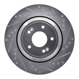 Dynamic Friction 2018-2023 Genesis G70 Rear Right Drilled & Slotted Silver Brake Rotor by Dynamic Friction Company 631-03056R