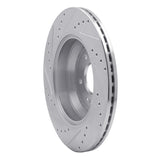 Dynamic Friction 2018-2023 Genesis G70 Rear Right Drilled & Slotted Silver Brake Rotor by Dynamic Friction Company 631-03056R