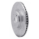 Dynamic Friction 2018-2020 Genesis G80 Front Left Drilled & Slotted Silver Brake Rotor by Dynamic Friction Company 631-03057L