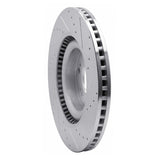 Dynamic Friction 2018-2020 Genesis G80 Front Left Drilled & Slotted Silver Brake Rotor by Dynamic Friction Company 631-03057L