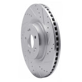Dynamic Friction 2018-2020 Genesis G80 Front Right Drilled & Slotted Silver Brake Rotor by Dynamic Friction Company 631-03057R