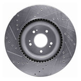 Dynamic Friction 2018-2020 Genesis G80 Front Right Drilled & Slotted Silver Brake Rotor by Dynamic Friction Company 631-03057R