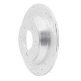 Dynamic Friction 2014-2023 Hyundai Kona Rear Left Drilled & Slotted Silver Brake Rotor by Dynamic Friction Company 631-03059L