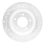 Dynamic Friction 2014-2023 Hyundai Kona Rear Left Drilled & Slotted Silver Brake Rotor by Dynamic Friction Company 631-03059L