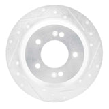 Dynamic Friction 2014-2023 Hyundai Kona Rear Right Drilled & Slotted Silver Brake Rotor by Dynamic Friction Company 631-03059R