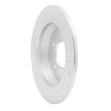 Dynamic Friction 2014-2023 Hyundai Kona Rear Right Drilled & Slotted Silver Brake Rotor by Dynamic Friction Company 631-03059R