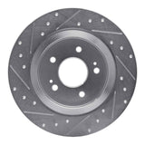 Dynamic Friction 2019-2025 Hyundai Santa Fe Rear Right Drilled & Slotted Silver Brake Rotor by Dynamic Friction Company 631-03060R