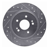 Dynamic Friction 2019-2025 Hyundai Santa Fe Rear Right Drilled & Slotted Silver Brake Rotor by Dynamic Friction Company 631-03060R