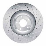 Dynamic Friction 2019-2022 Hyundai Veloster N Front Left Drilled & Slotted Silver Brake Rotor by Dynamic Friction Company 631-03061L