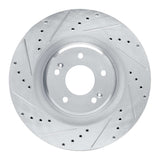Dynamic Friction 2019-2022 Hyundai Veloster N Front Left Drilled & Slotted Silver Brake Rotor by Dynamic Friction Company 631-03061L