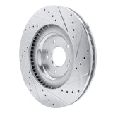 Dynamic Friction 2019-2022 Hyundai Veloster N Front Left Drilled & Slotted Silver Brake Rotor by Dynamic Friction Company 631-03061L