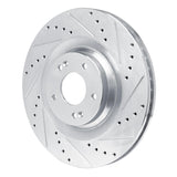 Dynamic Friction 2019-2022 Hyundai Veloster N Front Right Drilled & Slotted Silver Brake Rotor by Dynamic Friction Company 631-03061R