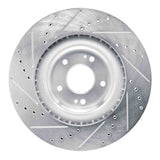 Dynamic Friction 2019-2022 Hyundai Veloster N Front Right Drilled & Slotted Silver Brake Rotor by Dynamic Friction Company 631-03061R