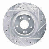 Dynamic Friction 2019-2022 Hyundai Veloster N Front Right Drilled & Slotted Silver Brake Rotor by Dynamic Friction Company 631-03061R