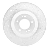 Dynamic Friction 2019-2025 Hyundai Elantra N Rear Left Drilled & Slotted Silver Brake Rotor by Dynamic Friction Company 631-03062L