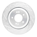 Dynamic Friction 2019-2025 Hyundai Elantra N Rear Left Drilled & Slotted Silver Brake Rotor by Dynamic Friction Company 631-03062L