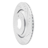 Dynamic Friction 2019-2025 Hyundai Kona N Rear Right Drilled & Slotted Silver Brake Rotor by Dynamic Friction Company 631-03062R