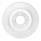 Dynamic Friction 2019-2025 Hyundai Kona N Rear Right Drilled & Slotted Silver Brake Rotor by Dynamic Friction Company 631-03062R