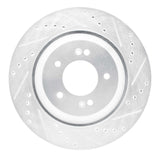 Dynamic Friction 2019-2025 Hyundai Kona N Rear Right Drilled & Slotted Silver Brake Rotor by Dynamic Friction Company 631-03062R