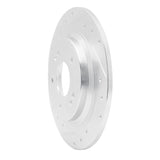 Dynamic Friction 2018-2025 Hyundai Kona Rear Left Drilled & Slotted Silver Brake Rotor by Dynamic Friction Company 631-03063L