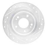 Dynamic Friction 2018-2025 Hyundai Kona Rear Left Drilled & Slotted Silver Brake Rotor by Dynamic Friction Company 631-03063L