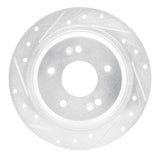 Dynamic Friction 2018-2025 Hyundai Kona Rear Left Drilled & Slotted Silver Brake Rotor by Dynamic Friction Company 631-03063L