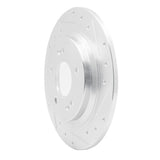 Dynamic Friction 2018-2025 Hyundai Kona Rear Right Drilled & Slotted Silver Brake Rotor by Dynamic Friction Company 631-03063R